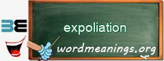 WordMeaning blackboard for expoliation